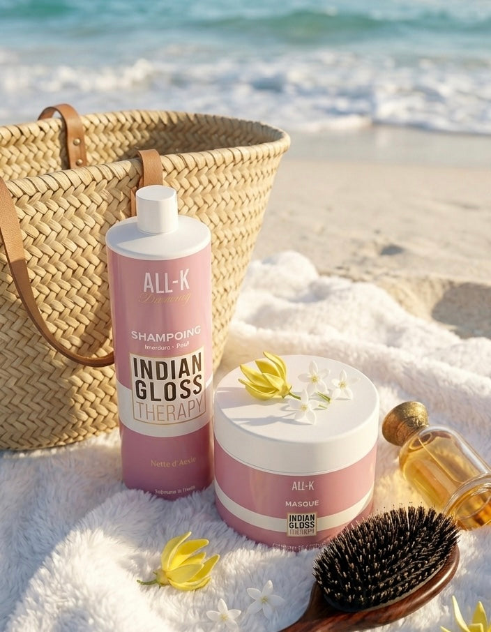 Duo Indian Gloss à l'huile d'Amla - Shampoing 500ml et masque 500g - All-K Beauty