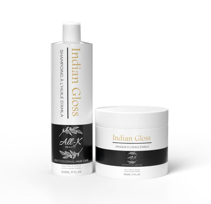 Duo Indian Gloss à l'huile d'Amla - Shampoing 500ml et masque 500g  - All-K Beauty