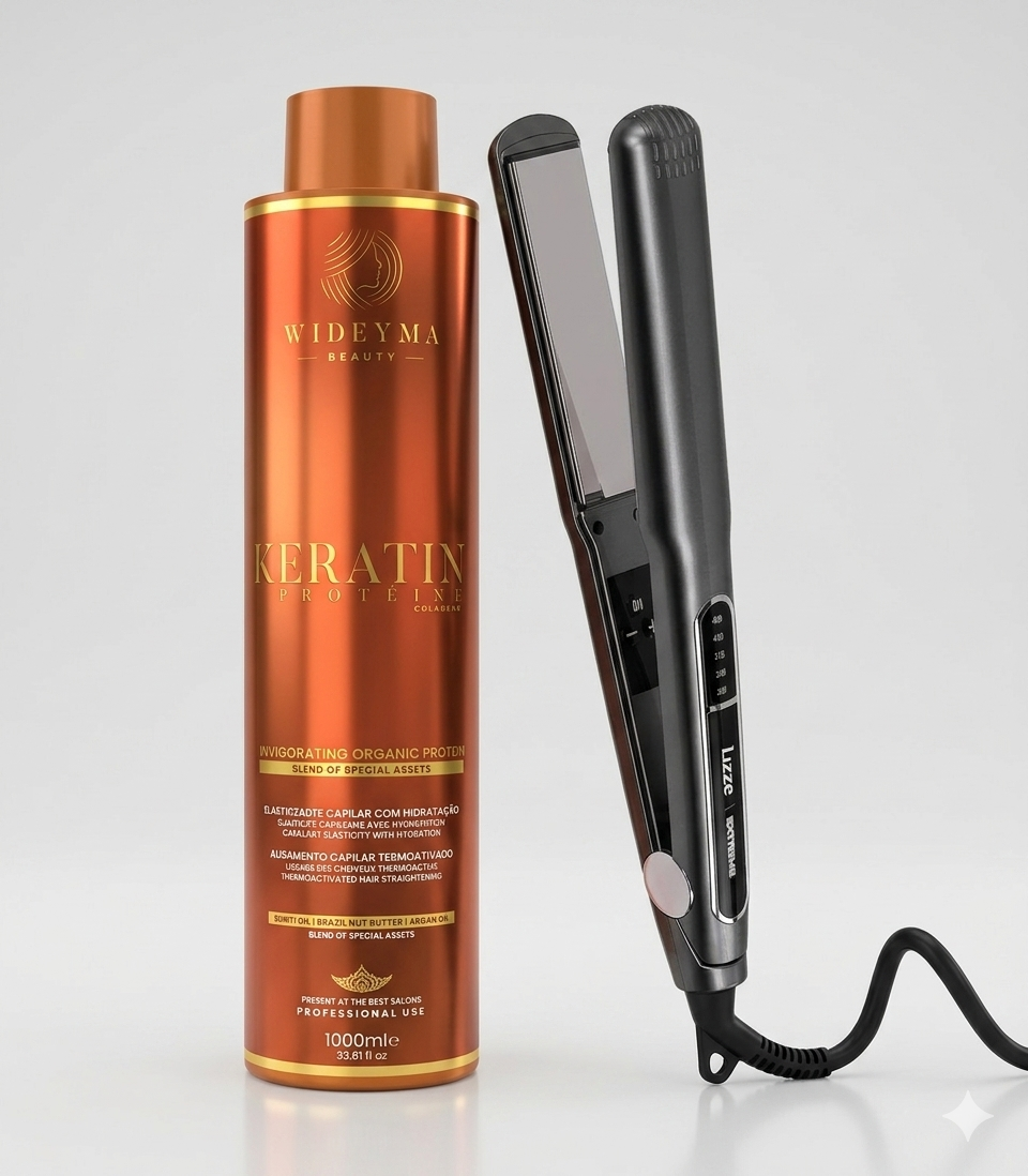 Pack pro Lissage Wideyma Keratin + lizze fer a lisser ( lot) ex minoa collagen