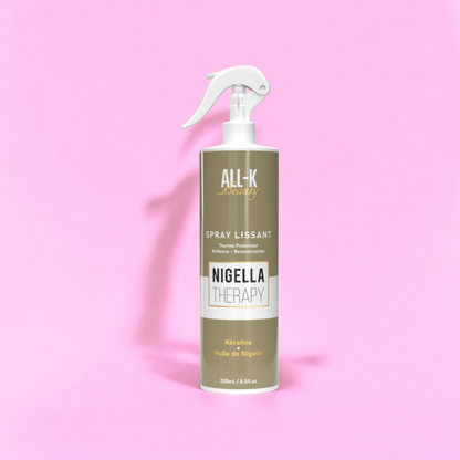 Spray Lissant Kératine – Anti-Frizz & Thermo-Protecteur, Coiffage Facilité
 Nigella Therapy - All-k Beauty - 250 ml