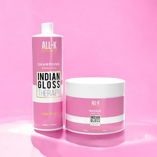 Duo Indian Gloss à l'huile d'Amla - Shampoing 500ml et masque 500g  - All-K Beauty