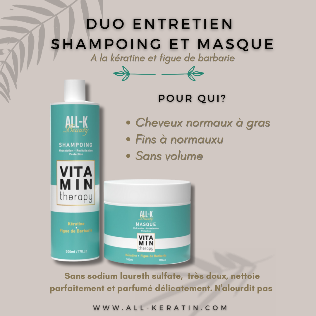 Duo shampoing + masque vitamin therapy figue de barbarie