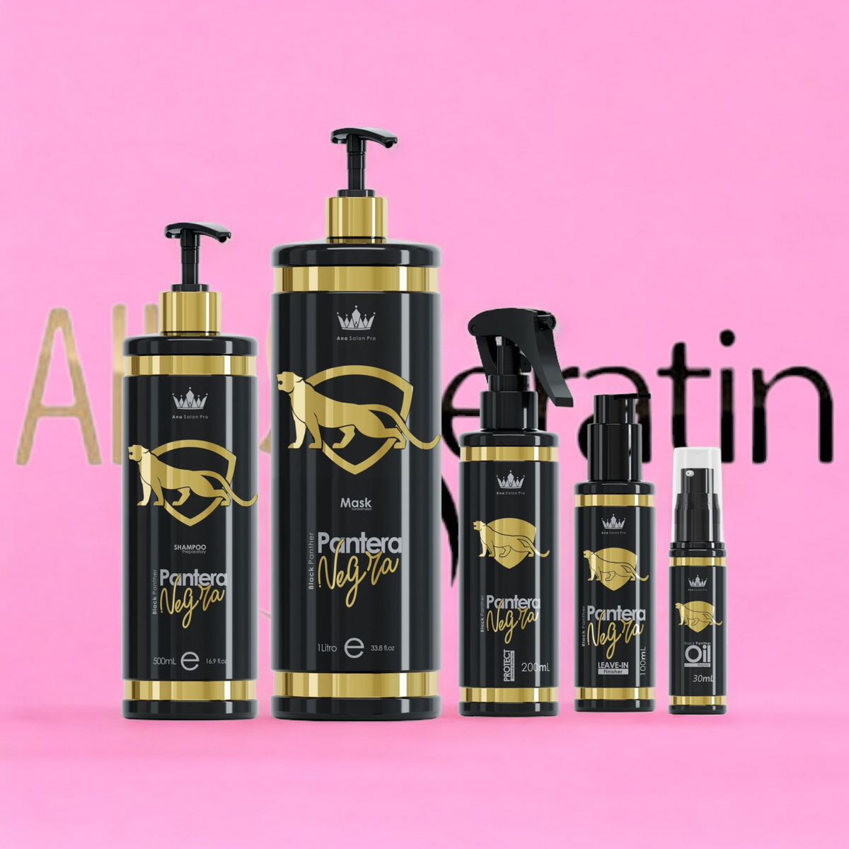 Kit Panthera Negra complet - ana Paula Carvahlo - Lissage permanent + shampoing + Sérum + thermoprotecteur